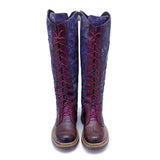 Wanda's Purple Genuine Leather Motorcycle Boots