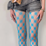 Diamond Check Fishnet Tights Pantyhose