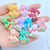 10Pcs Mini 25*30mm Rabbit Flat Back Resin Scrapbooking DIY Jewellery Craft Decoration