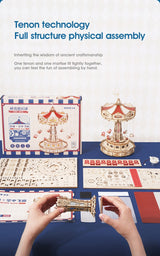 Swing Ride Music Box Amusement Park Series DIY 3D Wooden Model Kit Puzzle