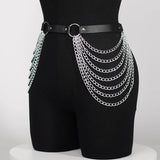 Rib Cage Harness Chest Body Harness Gothic Punk Faux Leather & Chains