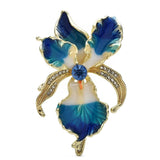 Enamel Orchid Flower Brooches