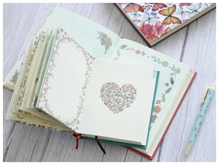 Colouring Notebooks Hardcover Art Journal 148 Sheets Illustrated Diary