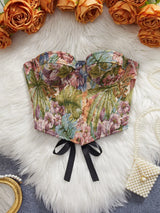 Meadow Weaver's Boned Floral Underwired Corset