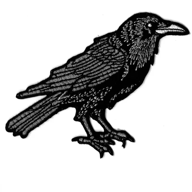 Crow Raven Black Birds Iron On Embroidered Patch DIY Craft