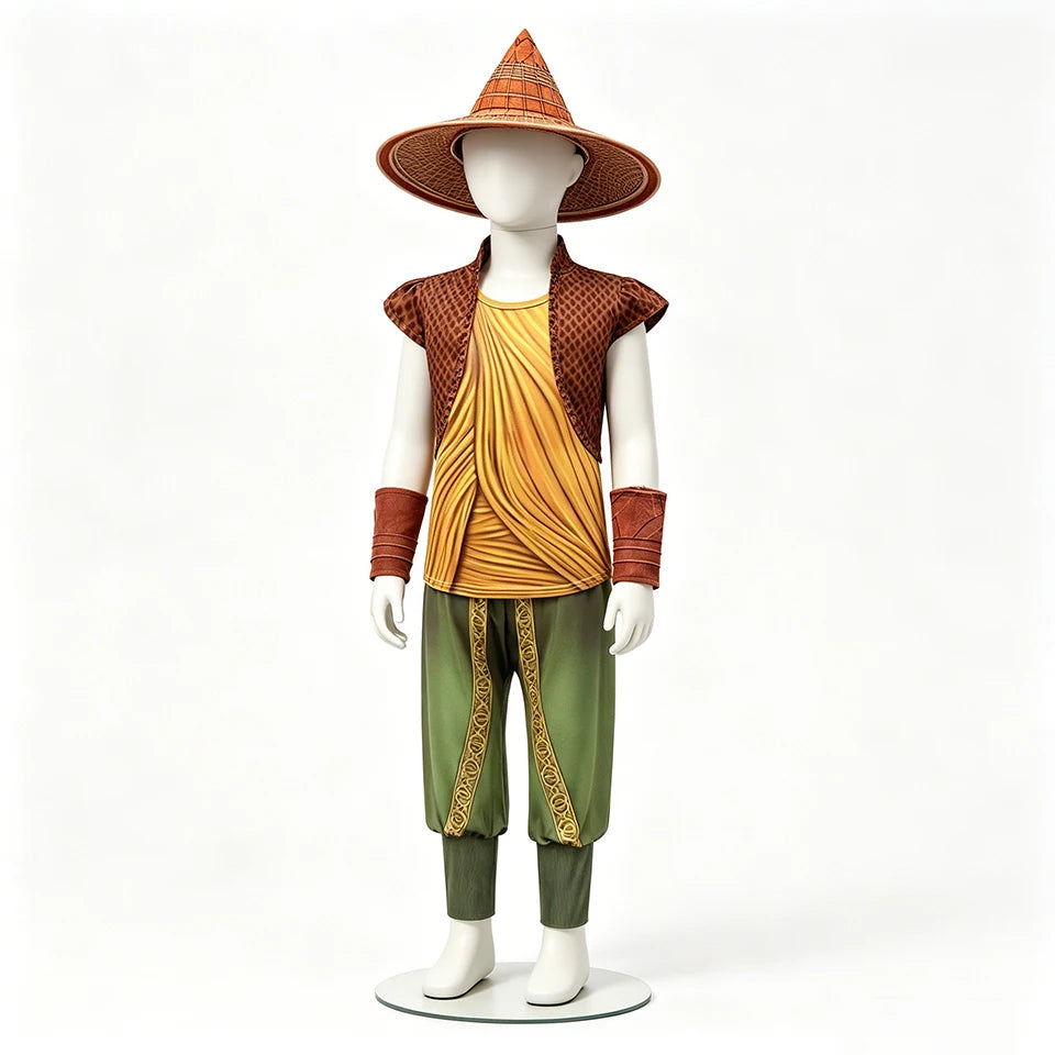 Kids Adventure Hero Raya Warrior Boys Girls Outfits Halloween Cosplay Last Dragon Book Week Children's Costume