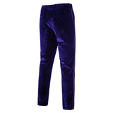 Plush Velvet Suit Two-piece Mens Party Suits Double Breasted Tuxedo Blazers & Pants