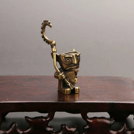 Brass Ancient Guard Sanxingdui Ornament Solid Copper Tea Pet