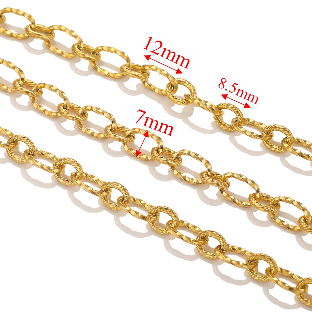 1meter PVD Gold Plated Stainless Steel Thick Large Heavy Chains Necklace Bracelet DIY Jewellery Making Finding