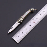 Principessa Pesca Handmade Shell Inlaid Folding Knife High Quality Sharp Brass Portable Keychain Mini Knife