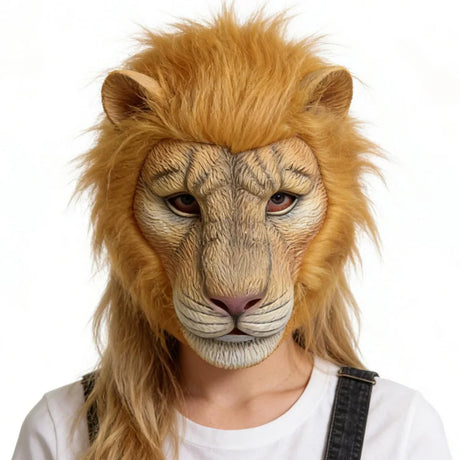 Lion Mask Cosplay Beast White Lion Latex Masks Book Week Halloween Party Costumes Props