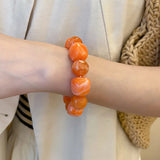 Acrylic Irregular Square Round Beaded Bracelet Vintage Reproduction
