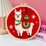 Christmas Alpaca DIY Needle-Punch Embroidery Set For Adult Beginner DIY Gift