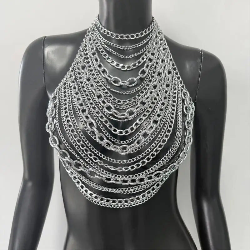 Body Chain Silver Chain Top