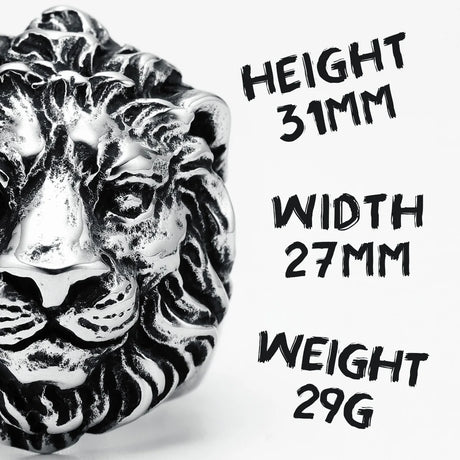 King of the Forest Lion Ring Stainless Steel Men Rings