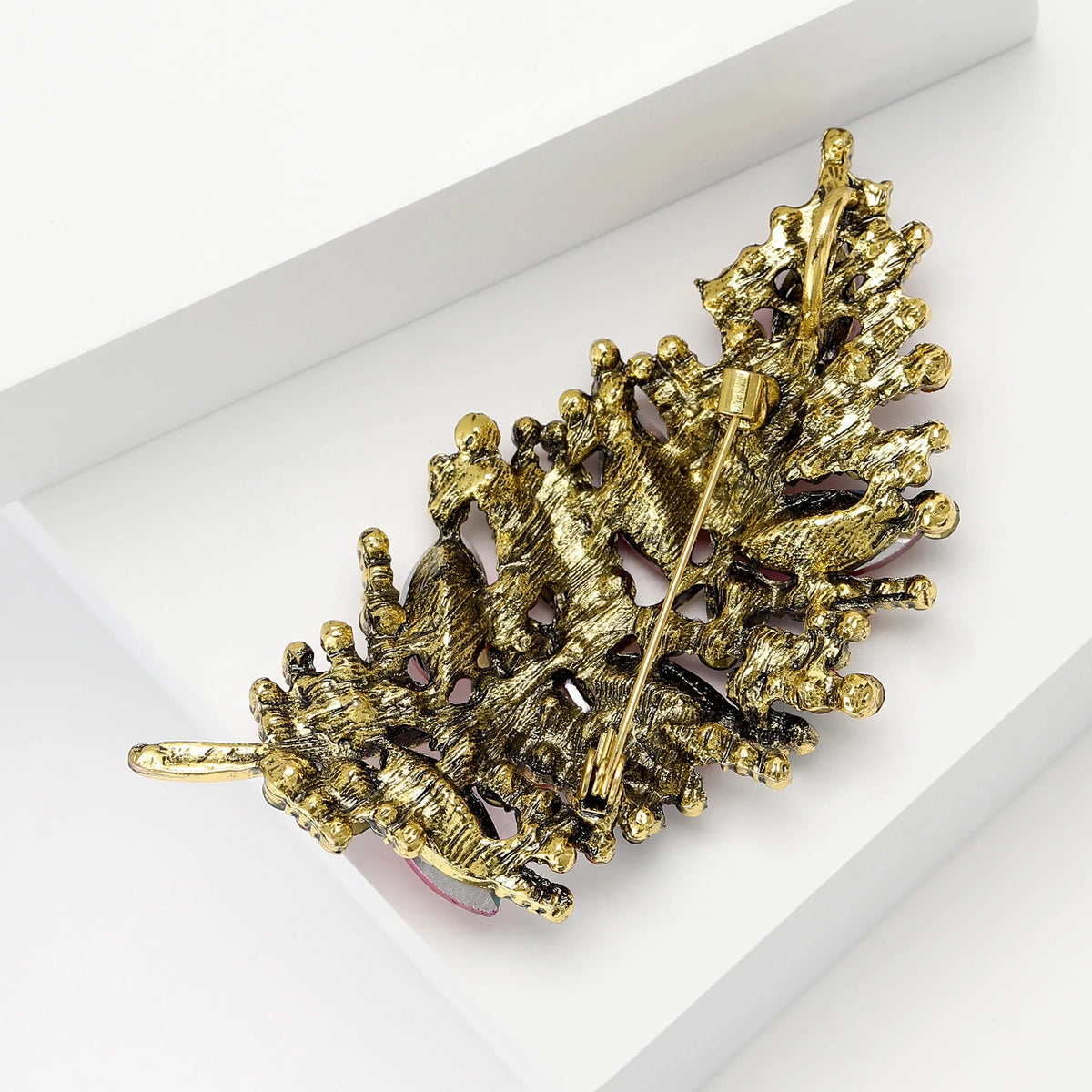 Feather Glass Brooches