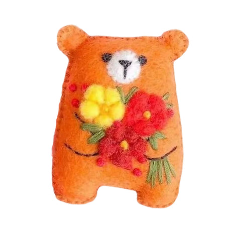 Bouquet Bear Doll Miniature Pocket Hug 5.5*4cm Felt Little Plushie Toy