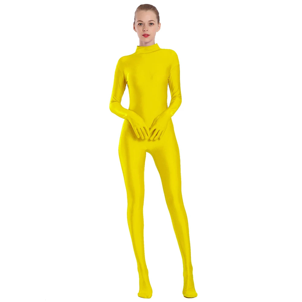 Cat Burglar Adult Spandex Full Body Zentai Footed Jumpsuit Unisex Bodysuit Unitard Halloween Costume