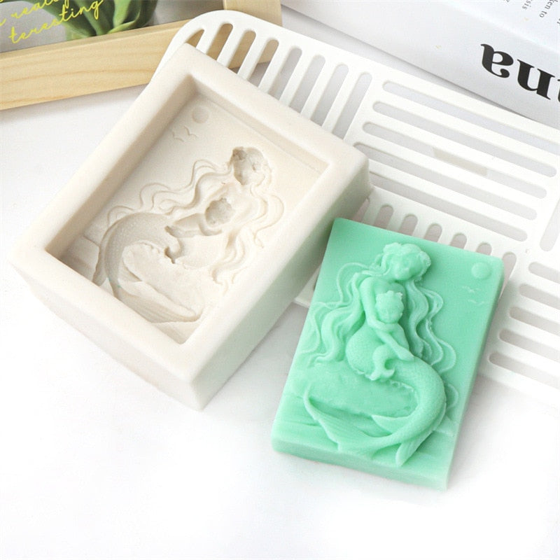 Mermaid Silicone Soap Moulds DIY Ocean Goddess Candle Resin Making Chocolate Mould