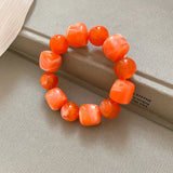 Acrylic Irregular Square Round Beaded Bracelet Vintage Reproduction