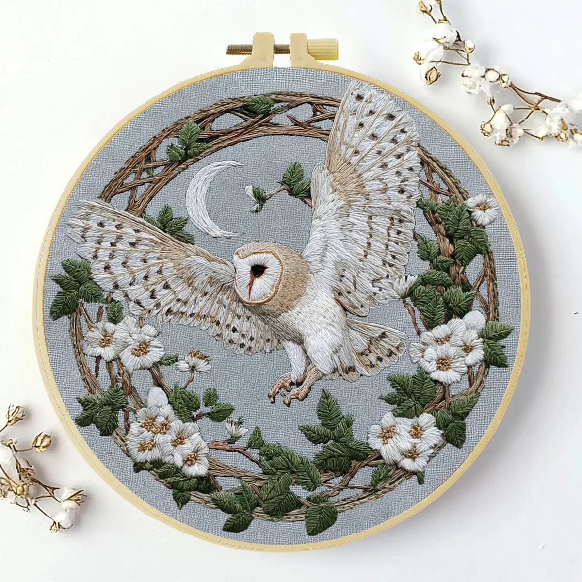 Barn Owl DIY Embroidery Kit for Beginners