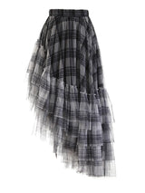 Curious Plaid Ruffle Skirt
