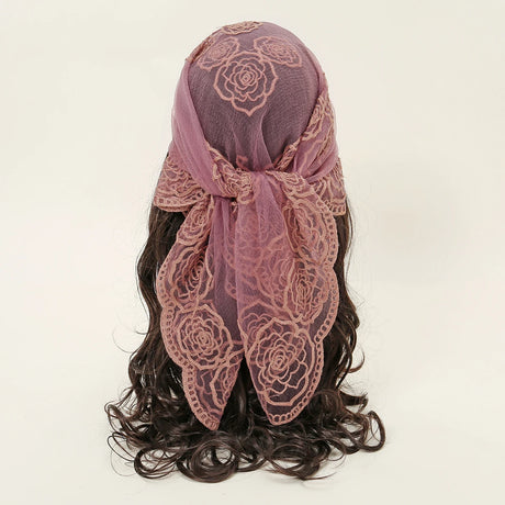 Lace Paisley Embroidered Square Bandana Scarf 23 Colours