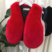 Baby Girls Faux Fur Vest Winter Outfits Kids Warm Sleeveless Coat Infant Toddler 6M-7Y Outerwear