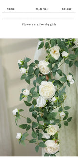 Artificial Sweetheart Roses Silk Fake Flowers Vines Party Decoration