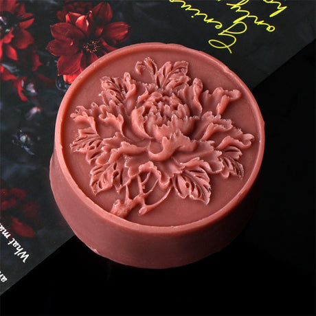 Round Peony Silicone Soap Moulds DIY Candle Resin Chocolate Ice Soap Making Tool