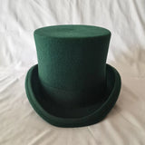 100% Wool Flat Top Hats Solid Colours Wide Ribbon Magician Performance Hat