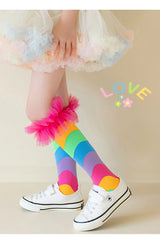 Girls Knee-High Rainbow Fun Socks 3-8T