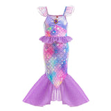 Little Girl Mermaid Ariel Princess Dress Halloween Cosplay Children's Birthday Party Costume