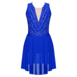 Girls Rhinestone Modern Contemporary Dance Ballet Dress Leotard Costume