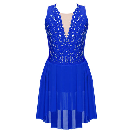 Girls Rhinestone Modern Contemporary Dance Ballet Dress Leotard Costume