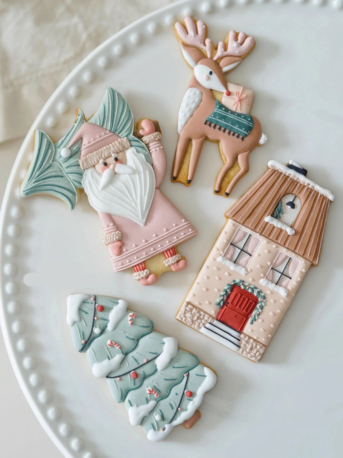 Christmas Nordic Style Cookie Cutters Santa Elk House Xmas Tree