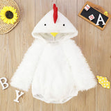 Easter Chicken Baby Chick Costume Fleece Hooded Romper for Toddlers