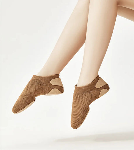 Dance Practice Shoes Latin Ballroom Jazz Tango Ballet Training Teaching Knitted Flat Shoes