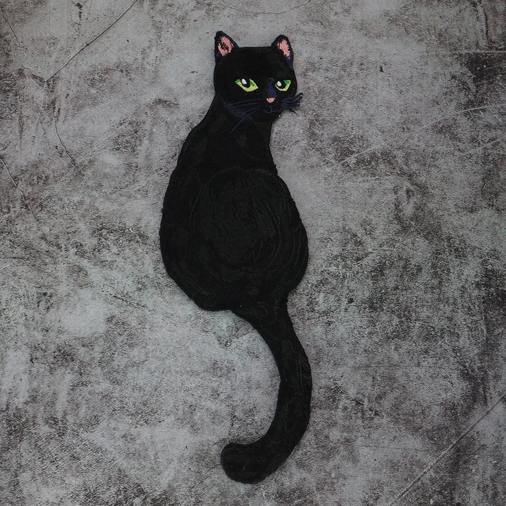 Embroidered Animal Patches Fox Black Cat Fish DIY Sew Craft