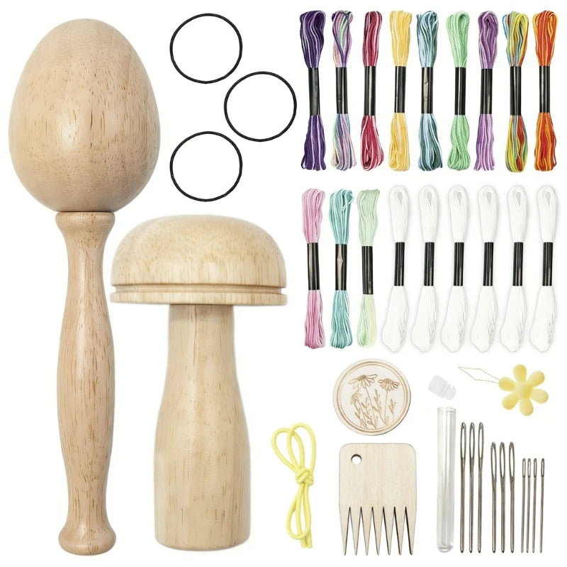 Knitting Repair Set Darning Mushroom and Egg Knitting Aid
