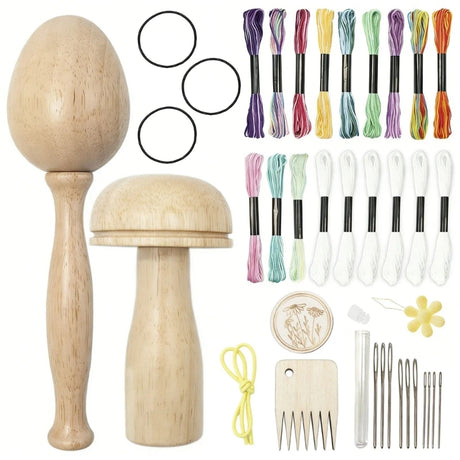 Knitting Repair Set Darning Mushroom and Egg Knitting Aid