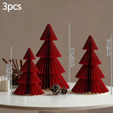 Christmas Paper Honeycomb Decorations Ball Folding Christmas Tree Table 3D Ornaments