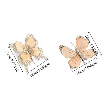 Sparkling Christmas Butterfly Pendant Glitter with Clip Xmas Tree Decoration