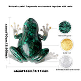 One Natural Malachite Rough Stone Frog Figurine