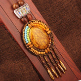 Handmade Beaded Leather Boho Necklaces