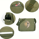 Sun Moon Print Canvas Shoulder Bag Crossbody Messenger Bag
