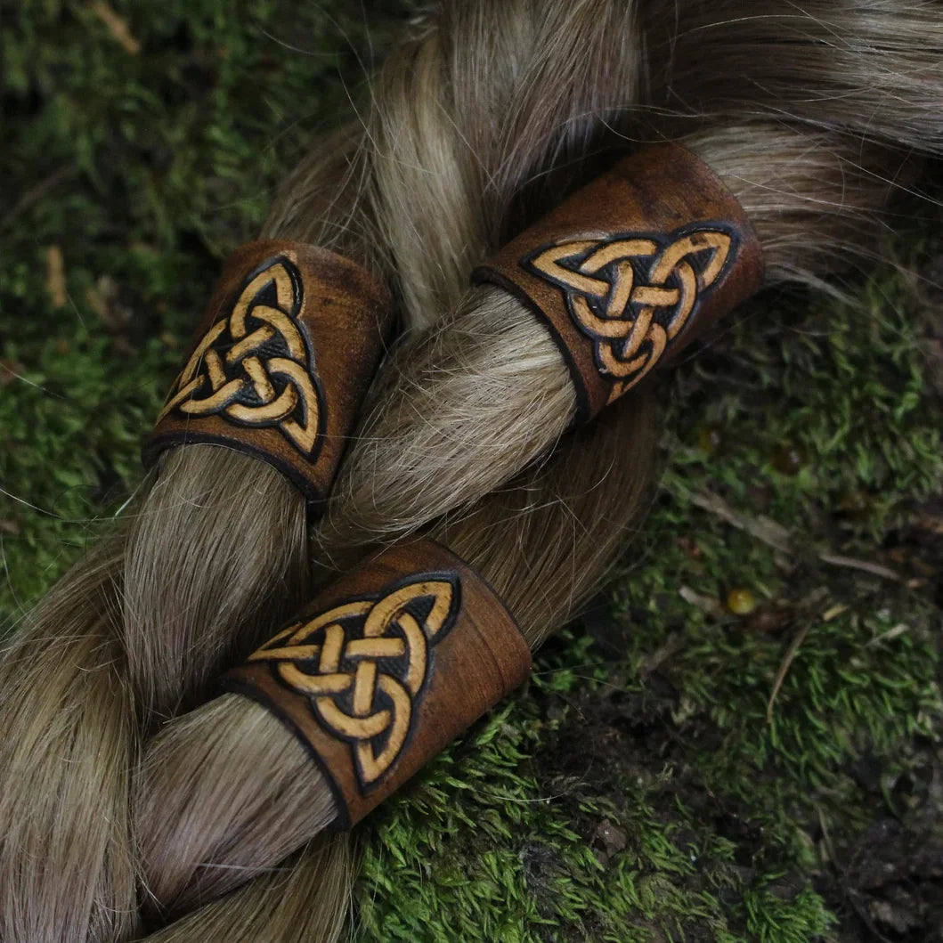 Viking Hair Cuffs Set Coils and Rings for Braids