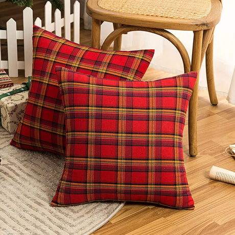 Christmas Plaid Cushion Pillow Covers Plush Pillows for Couch Sofa Living Room Decoration Nordic Home Decor