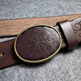 Totem Genuine Leather Men's Belt Thick Cowhide Pure Copper Buckle