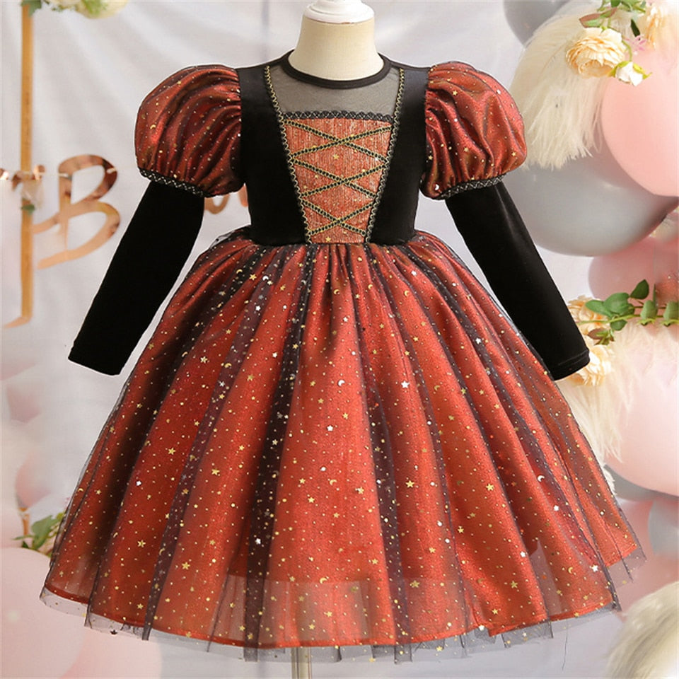 Tabitha's Halloween Witch Girls Orange Costume and Accessories